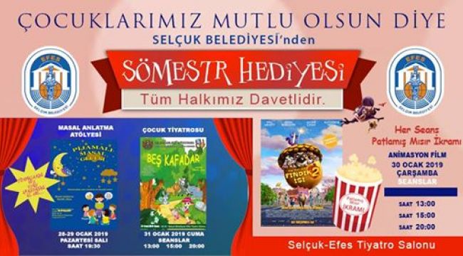Selçuk Belediyesi'nden çocuklara sömestr hediyesi 