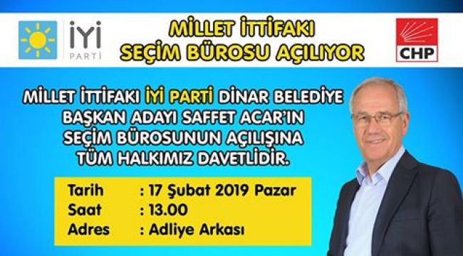 Millet İttifakı Seçim Bürosu Açılıyor