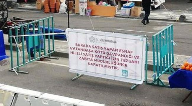 Vatandaşa hileli mal satan pazarcının tezgahı kapatıldı