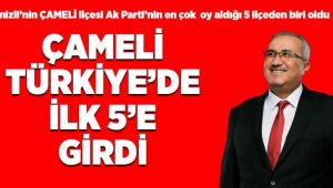 AK PARTİ TÜRKİYE SIRALAMASINDA ÇAMELİ İLK 5'EGİRDİ