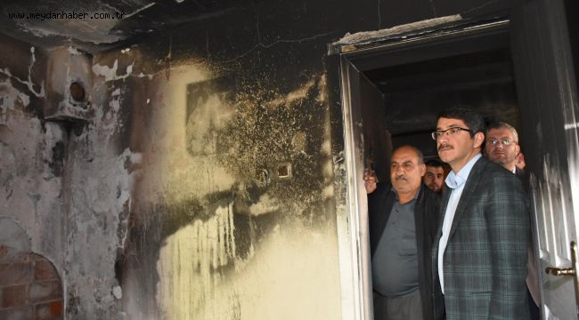 BAŞKAN ÇELİK EVİ YANAN AİLEYE GEÇMİŞ OLSUNA GİTTİ 