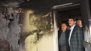 BAŞKAN ÇELİK EVİ YANAN AİLEYE GEÇMİŞ OLSUNA GİTTİ 