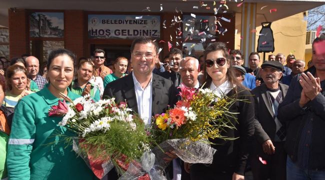 BAŞKANA COŞKULU KARŞILAMA