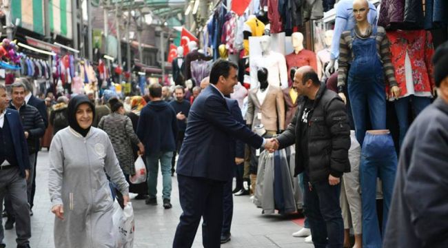 Dündar'dan Çarşı Esnafına Teşekkür Ziyareti