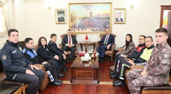 Vali Erin, Polis Teşkilatını Kabul Etti