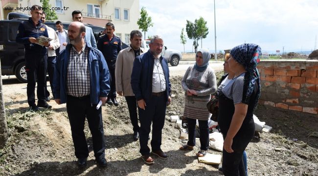 Başkan afet mağdurlarını ziyaret etti