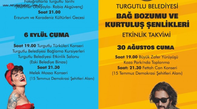 Bağ Bozumu ve Kurtuluş Şenlikleri Programı Belli Oldu