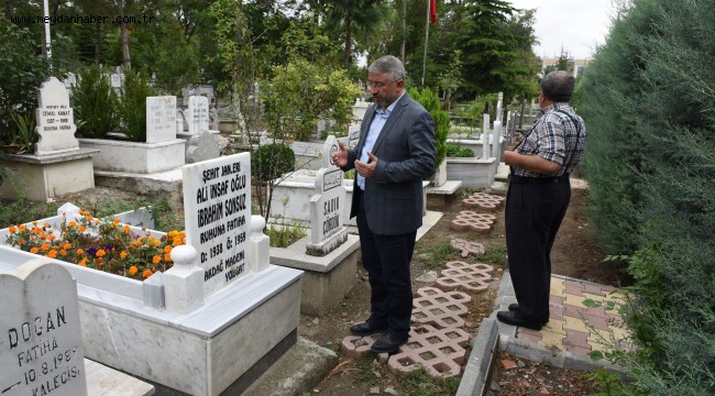 Başkan Aşgın mezarlık çevresinde incelemelerde bulundu