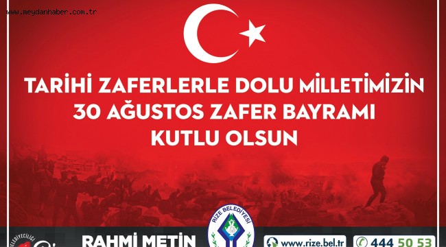 BAŞKAN METİN'DEN "30 AĞUSTOS ZAFER BAYRAMI" MESAJI