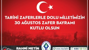 BAŞKAN METİN'DEN "30 AĞUSTOS ZAFER BAYRAMI" MESAJI