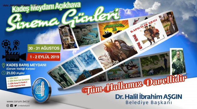 Belediyeden açık hava sinema günleri etkinliği