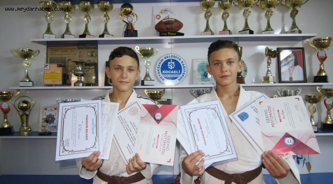 Bu ikizler hem judoda, hem okulda şampiyon