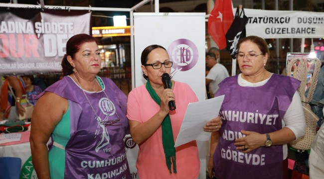 Güzelbahçe'de Kadına Şiddet Protesto Edildi