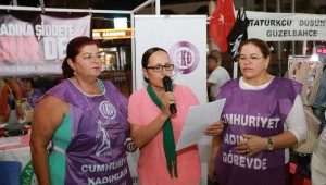 Güzelbahçe'de Kadına Şiddet Protesto Edildi