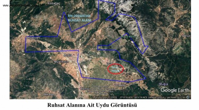 NEREDEYSE MENTEŞE'NİN TAMAMI ARAMA ALANI İLAN EDİLMİŞ!