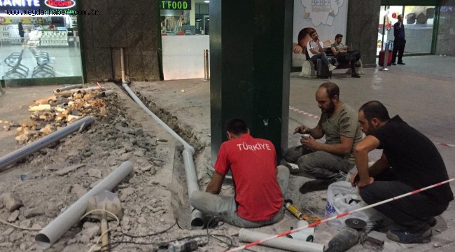 Terminalde drenaj sistemi yenilendi