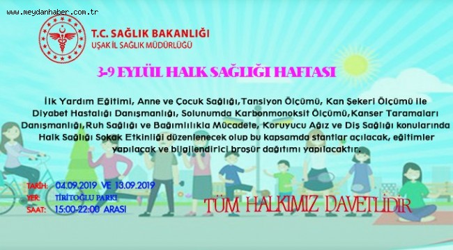 3-9 Eylül Halk Sağlığı Haftası Etkinlikleri