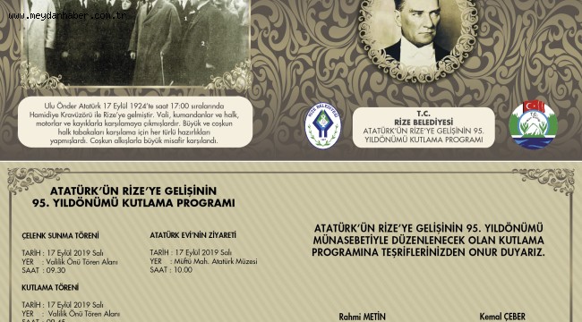 Atatürk Rize'yi, Rize de Atatürk'ü Her Zaman Bağrına Basmıştır.