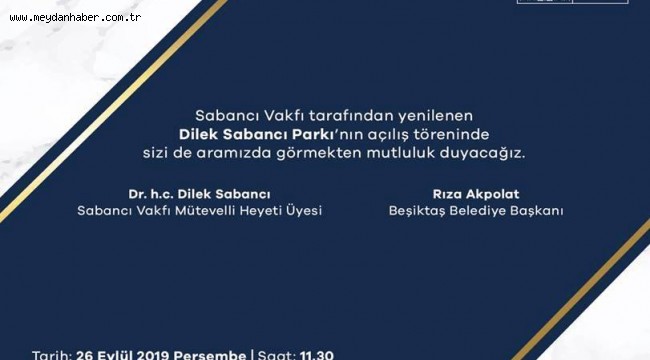 DİLEK SABANCI PARKI YENİLENEREK BEŞİKTAŞ'TA HİZMETE AÇILIYOR!