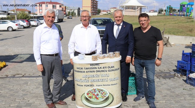 Ergene Belediyesi Vatandaşlara Aşure İkramında Bulunuldu