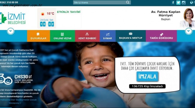 İZMİT BELEDİYESİ'NİN UNİCEF HASSASİYETİ