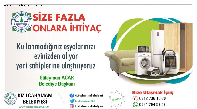 Kızılcahamam Belediyesi 'Kullanmadığınız Eşyaları İhtiyacı Olanları Sevindirelim' Kampanyası Başlattı 