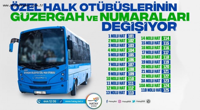 TOPLU TAŞIMADA GÜZERGÂH VE NUMARA DEĞİŞİKLİĞİ       