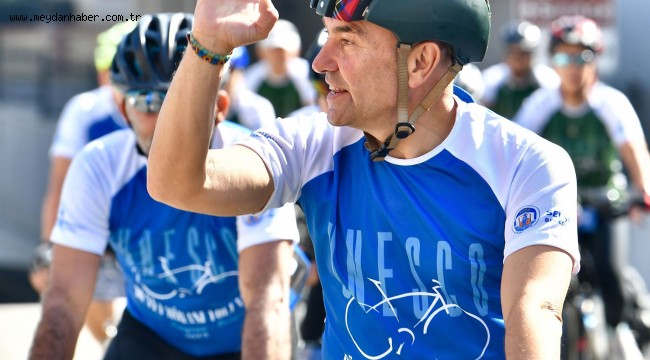 Başkan Soyer, "Dünya Mirası Yolunda" pedal çevirdi