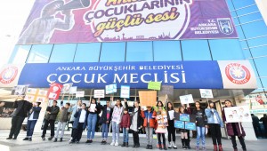 ANKARA BÜYÜKŞEHİR BELEDİYESİ ÇOCUK MECLİSİ ÜYELERİ "DÜNYA ÇOCUK HAKLARI GÜNÜ" NEDENİYLE BASIN AÇIKLAMASI YAPTI 