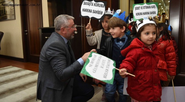 Miniklerden Başkan Aşgın'a ziyaret