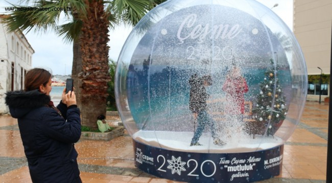 Çeşme'de 'Kar Küresi' sevinci