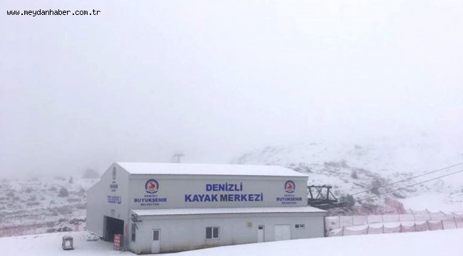 Denizli Kayak Merkezi beyaza büründü