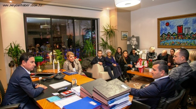 CHP BODRUM İLÇE YÖNETİMİ BAŞKAN ARAS'I MAKAMINDA ZİYARET ETTİ