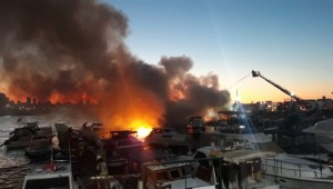 Dragos sahilinde 6 teknede yangın