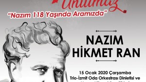 İzmit Belediyesi "İzmit Unutmaz" etkinlikleri kapsamında usta şair Nazım Hikmet Ran'ı anacak.