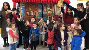 Karaabdülbakili çocuklar müzikli kukla gösterisi ile eğlendi