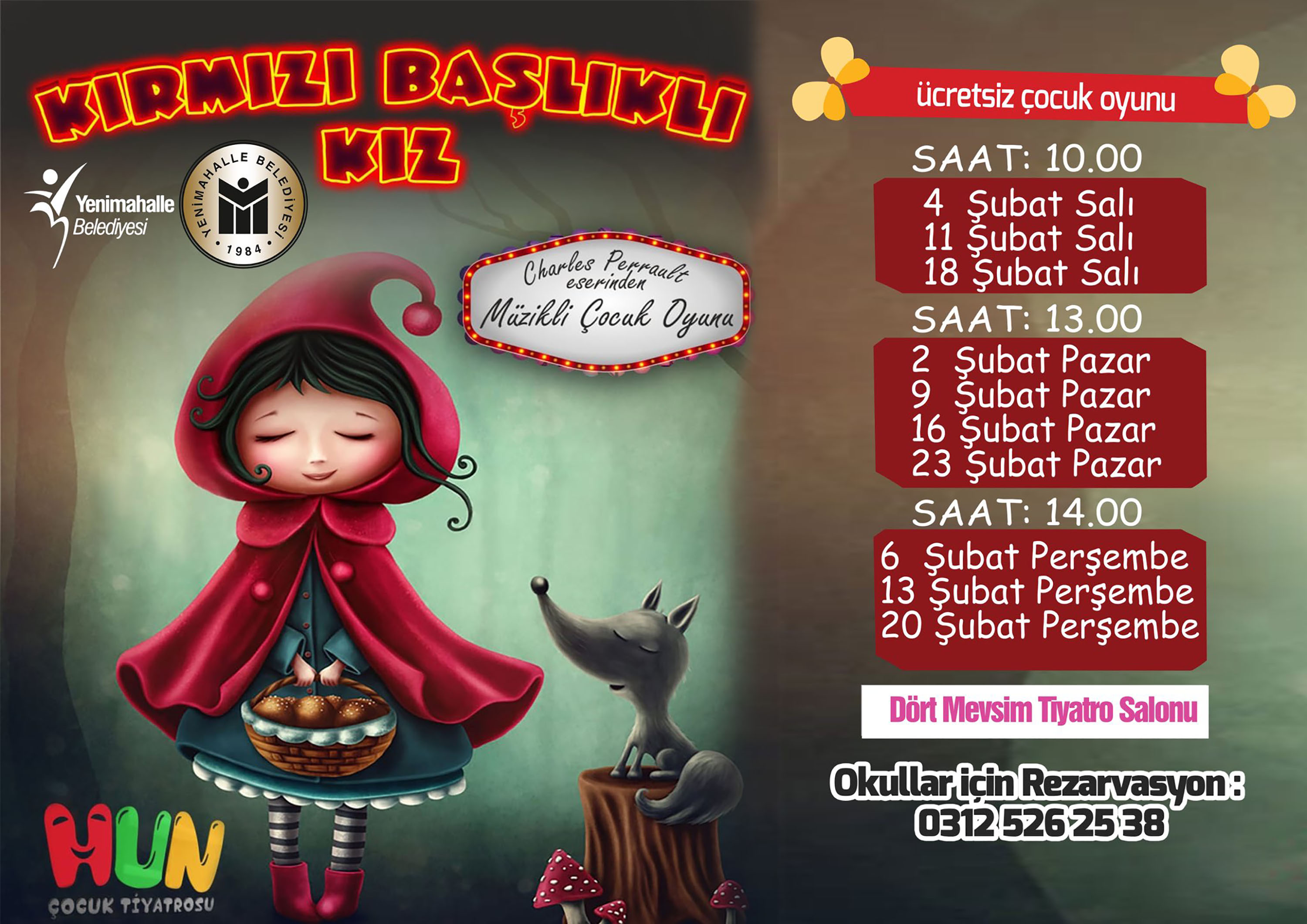"Kırmızı Başlıklı Kız" Yenimahalle'ye geliyor