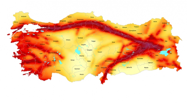 Türkiye'nin deprem tehlike haritası