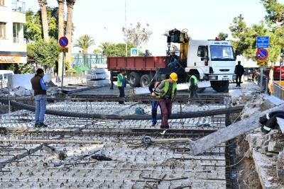 Güzelyalı'daki menfez yenileme çalışması yarılandı