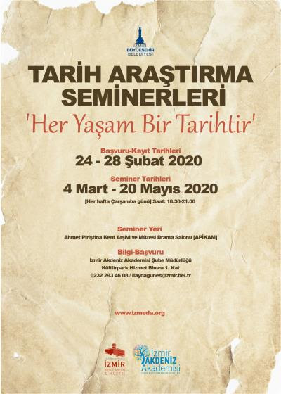 Tarih Araştırma seminerlerine başvuruda son gün