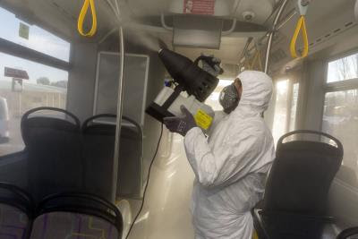  İzmir'de toplu ulaşıma virüs önlemi