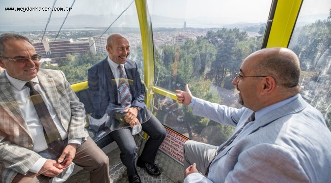 Başkan Soyer yeniden açılan Teleferik tesislerini gezdi