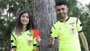 Müsabakada tanışan hakemler dünya evine girdi