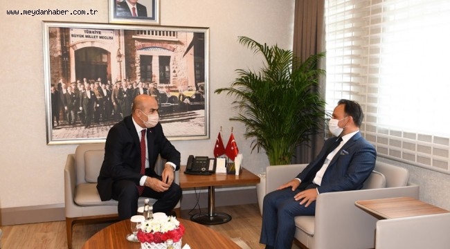 Sarıçam Belediye Başkanı Bilal Uludağ'dan Vali Mahmut Demirtaş'a ziyaret.