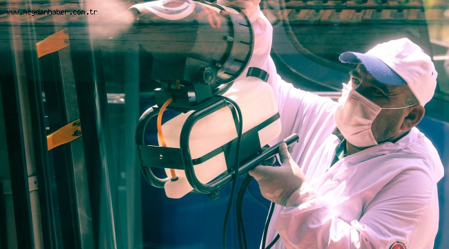 SİNCAN BELEDİYESİ TOPLU TAŞIMA ARAÇLARINI DEZENFEKTE ETMEYE DEVAM EDİYOR