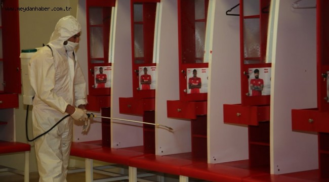 YENİ 4 EYLÜL STADYUMU KARŞILAŞMA ÖNCESİ DEZENFEKTE EDİLDİ...