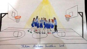 YUNUSEMRELİ SPORCULAR RESİMLE BASKETBOLU ANLATTI