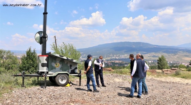 Karabük'te Kameralı Mobil Yangın Gözetleme Kulesi…