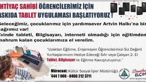 ARTVİN BELEDİYESİ 'ASKIDA TABLET' KAMPANYASI BAŞLATTI