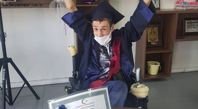 Başarılı kursiyer Bekir Madan, liseden mezun oldu